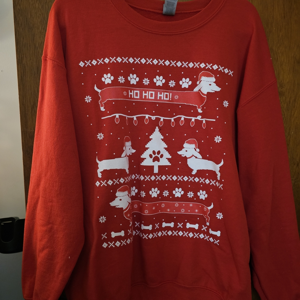 Red Holiday Dachshund Sweatshirt